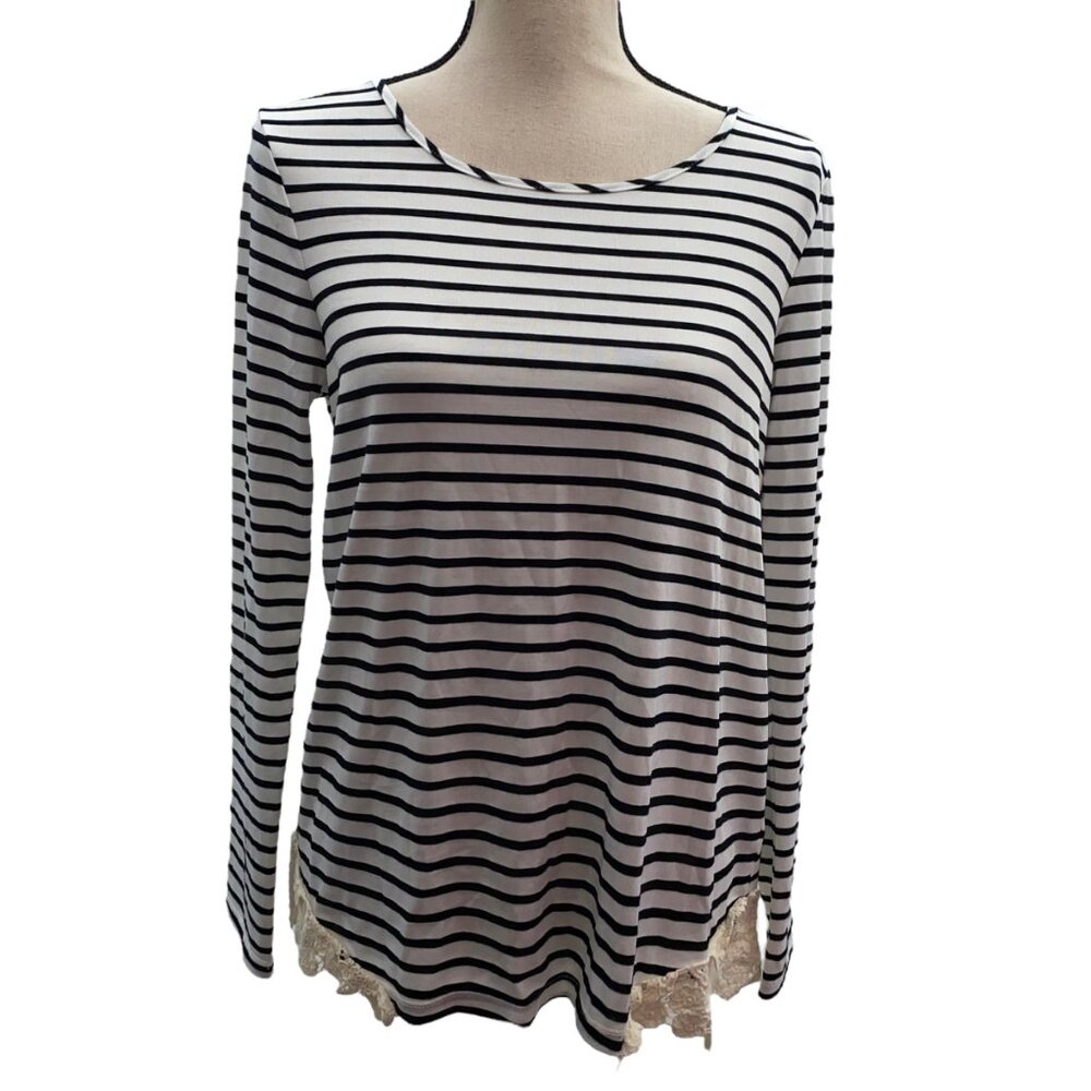 Hem and Thread Small Striped Top